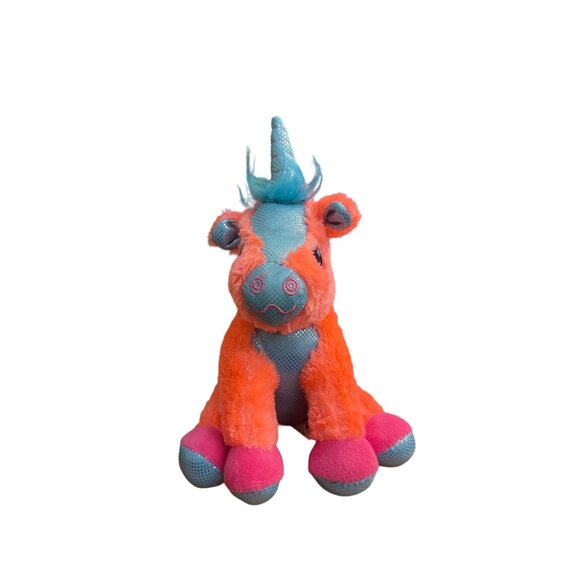 MVP Plush Unicorn Stuffed Animal Toy Pink Blue Glitter Eyes 8" Tall Soft Cuddly - Picture 2 of 5